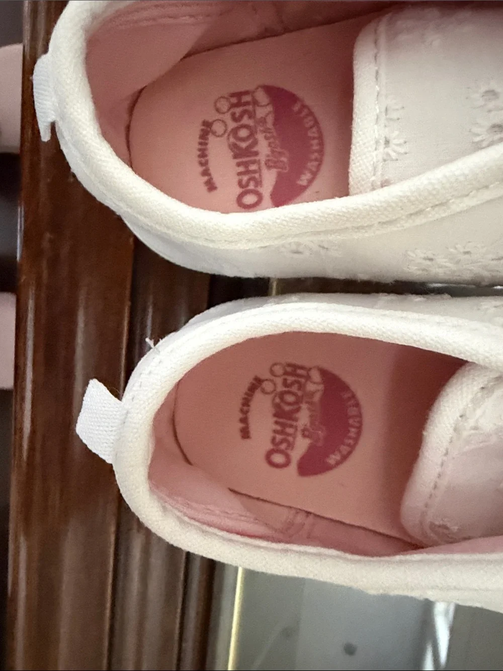 OshKosh B'gosh White Eyelet Bow Slip-On Girls Shoes